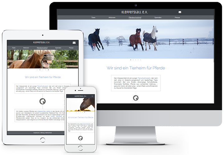 Klepperstall Webpage Mockup